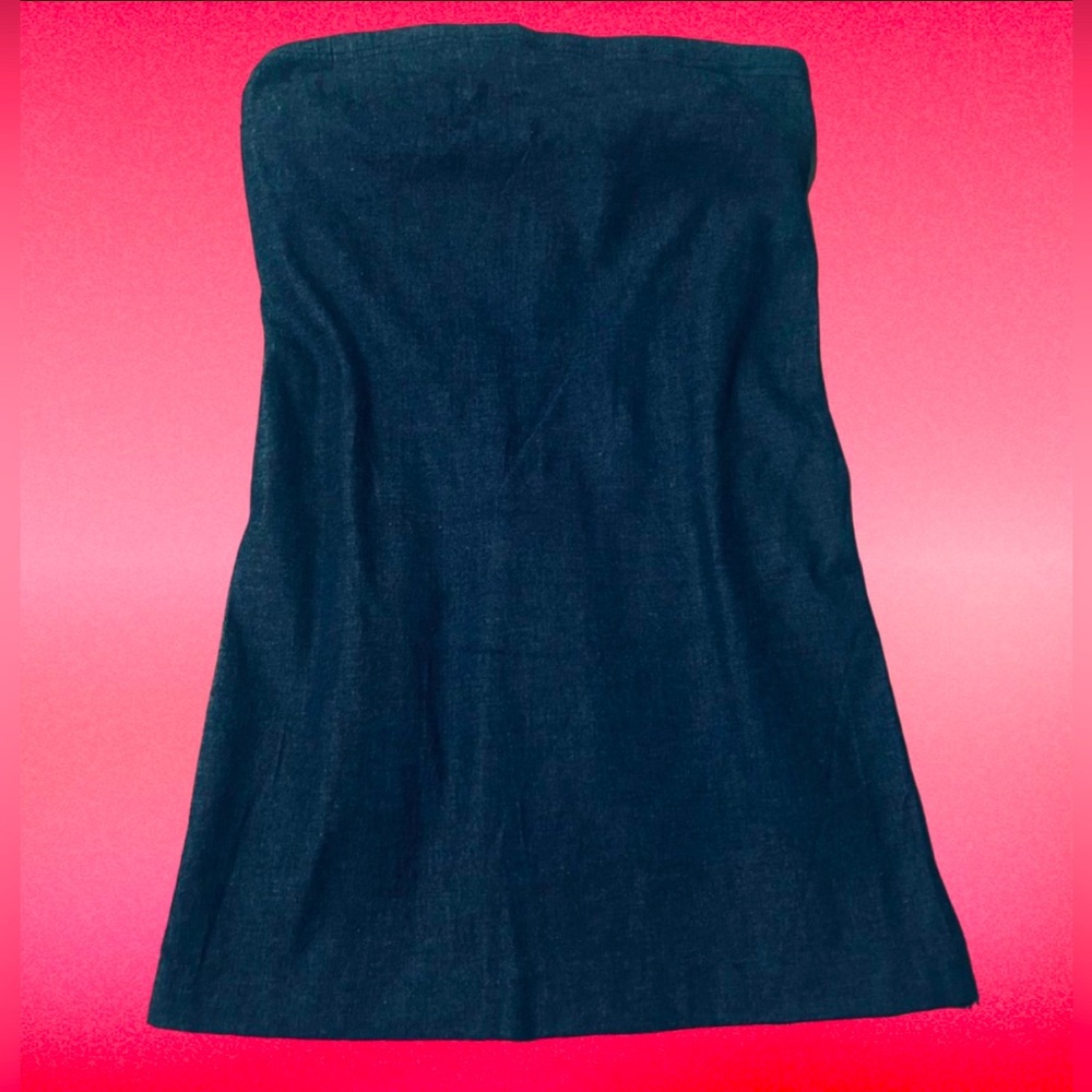 90s Vintage RAG Jean Tube Top Strapless Mini Dress